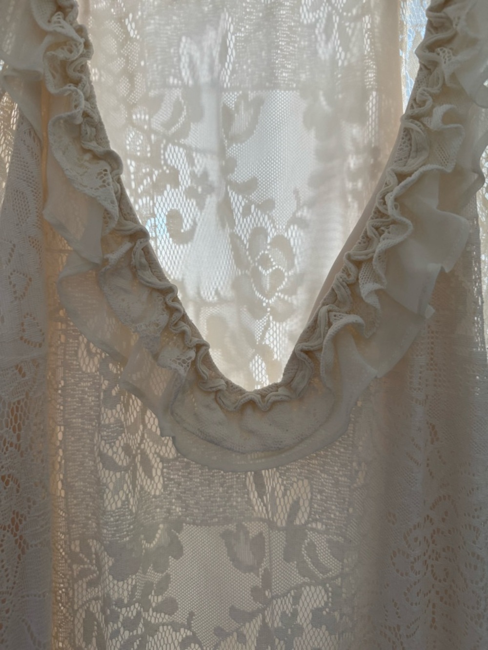 Kobi Halperin Senna Lace Dress Cream Boho Ruffle XXL - Picture 8 of 12